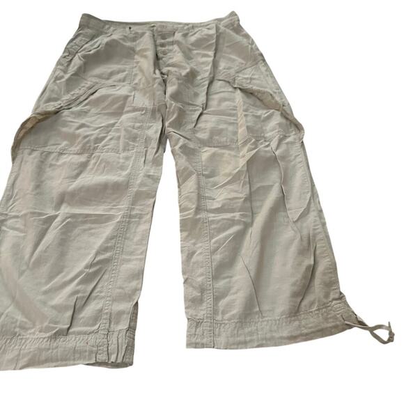 Prairie Underground Women's White 100% Cotton Cargo Pants Size Large - Picture 3 of 9